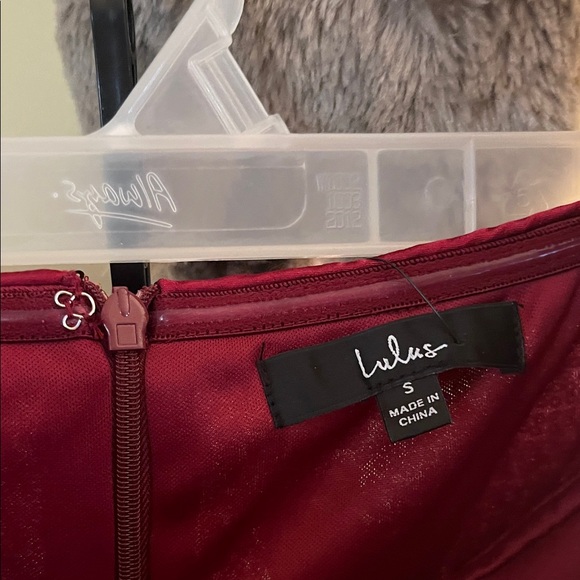 Lulu's Strapless Burgundy Sequin Dress - Picture 2 of 5